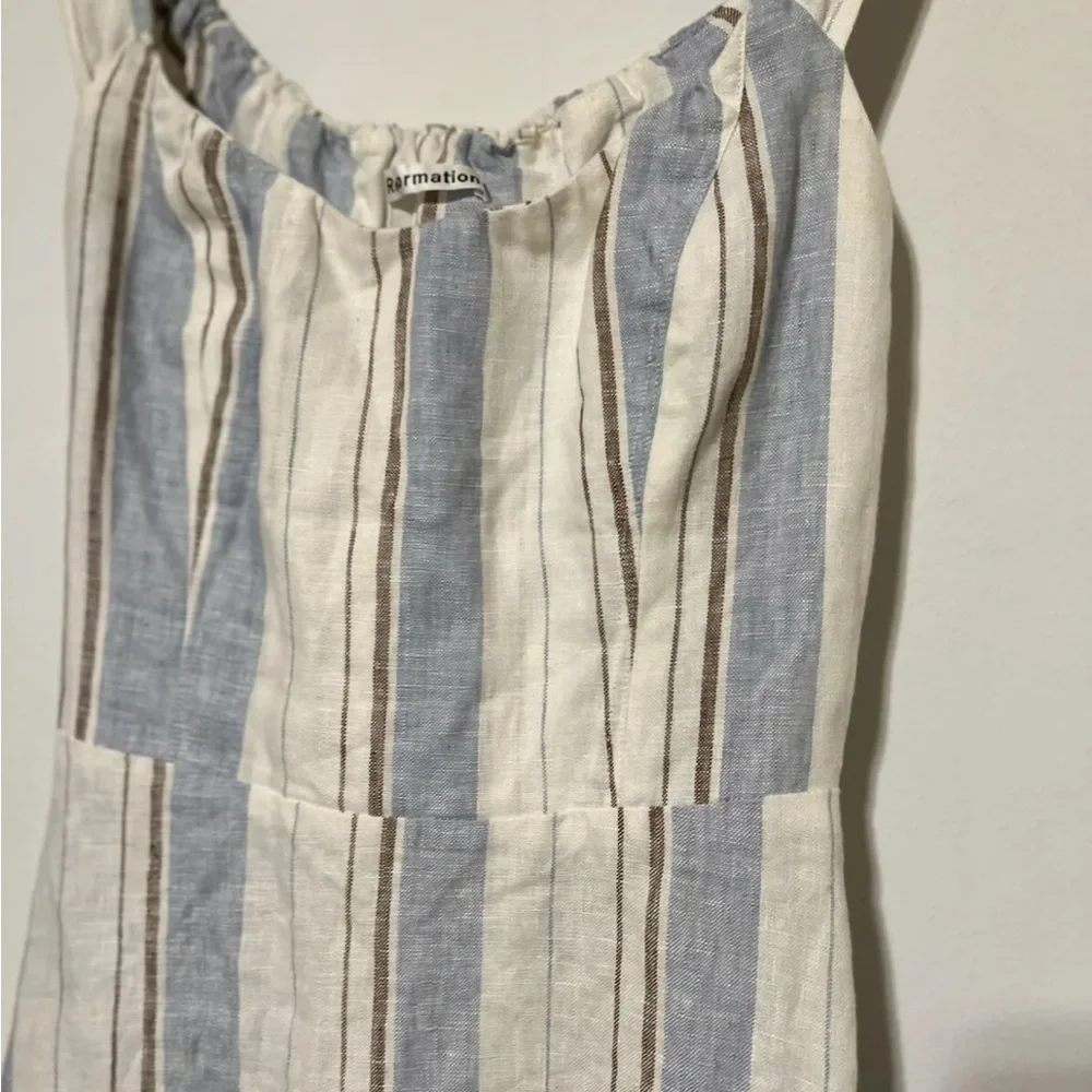 Reformation Kate Dress in Napoli Stripe I 4 linen - Picture 5 of 11